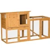 PawHut Kaninchenstall mit Tannenholz 141 x 60 x 86 cm