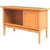 PawHut Kaninchenstall Tannenholz Metall Natur 90cm x 45cm x 65cm