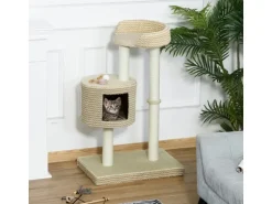 PawHut Katzenbaum Kuschelige Aussichtsplattformen 61x41x96 cm