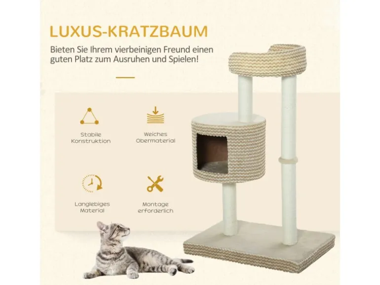PawHut Katzenbaum Kuschelige Aussichtsplattformen 61x41x96 cm