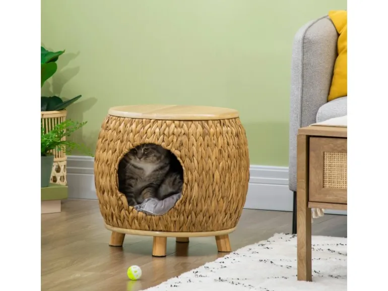 Pawhut Katzenhöhle aus Rattan 2-in-1 Design