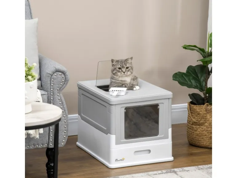 PawHut Katzenklo mit Bodenschale