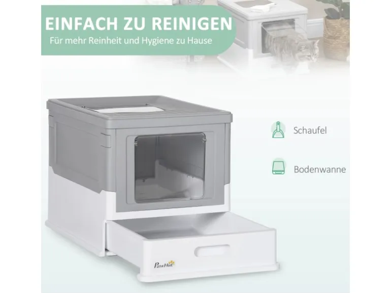 PawHut Katzenklo mit Bodenschale