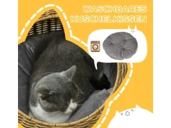 PawHut Katzenkorb mit Kissen Katzenhöhle