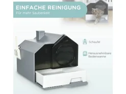 PawHut Katzentoilette mit Bodenwanne Schaufel