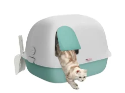 PawHut Katzentoilette mit Deckel Kunststoff 58L x 46B x 39H cm