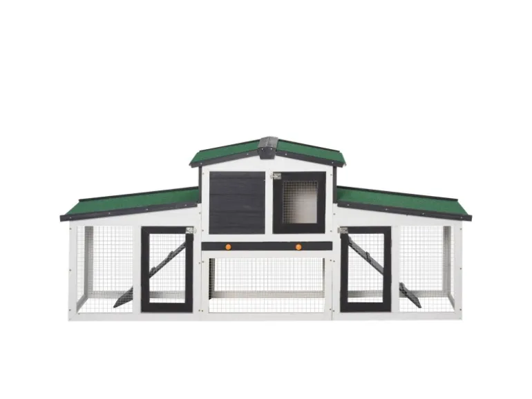PawHut Kleintierstall mit Freigehege 204 x 45 x 80 cm