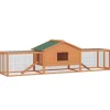 PawHut Kleintierstall mit 2 Freigehegen und 2 Rampen 309 x 79 x 86 cm