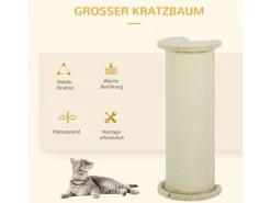 PawHut Kratzbaum 85 cm Kratzschutz mit Sisalseil Kippschutz