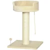 PawHut Kratzbaum 85 cm mit Liegefläche Plüsch-Kletterbaum Spielball