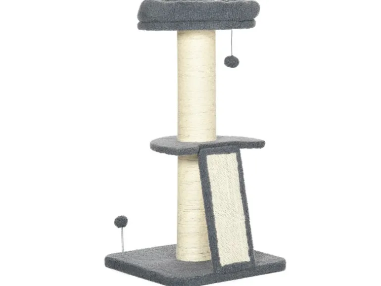 PawHut Kratzbaum 92H cm mit Kratzbrett und Spielball