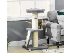 PawHut Kratzbaum 92H cm mit Kratzbrett und Spielball