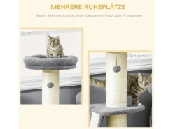 PawHut Kratzbaum 92H cm mit Kratzbrett und Spielball