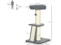PawHut Kratzbaum 92H cm mit Kratzbrett und Spielball