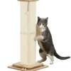 PawHut Kratzstamm Kratzsäule MDF Sisal Eiche 39,5L x 39,5B x 87H cm