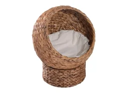 PawHut Rattan Katzenkorb mit Kissen