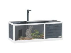 PawHut Schildkrötenhaus Tannenholz Pmma Grau 120L x 50B x 40H cm
