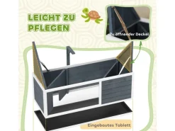 PawHut Schildkrötenhaus Tannenholz Pmma Grau 120L x 50B x 40H cm