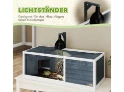 PawHut Schildkrötenhaus Tannenholz Pmma Grau 120L x 50B x 40H cm