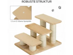 PawHut Tiertreppe 3 Stufen Treppe für Katze und Hunde 45 x 35 x34cm