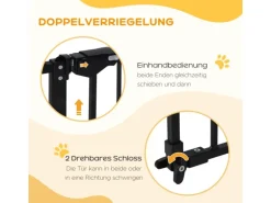 PawHut Türschutzgitter mit 3 Verschiedene Verlängerungen