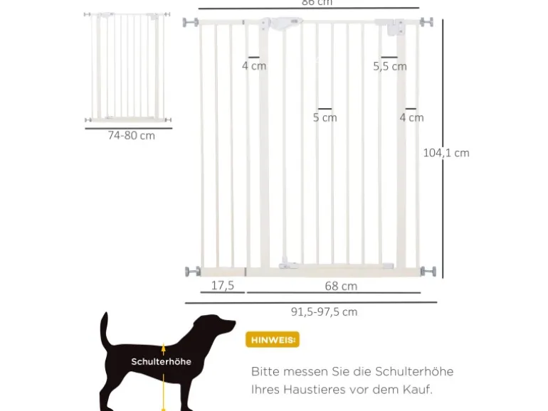 PawHut Türschutzgitter mit Auto-Close