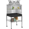 PawHut Vogelkäfig Stahl Kunststoff Schwarz 63L x 53B x 144H cm