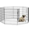 PawHut Welpenauslauf Hundelaufstall Metall Schwarz 61L x 4B x 76H cm