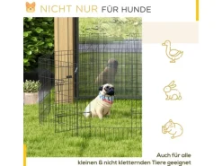 PawHut Welpenauslauf Hundelaufstall Metall Schwarz 61L x 4B x 76H cm