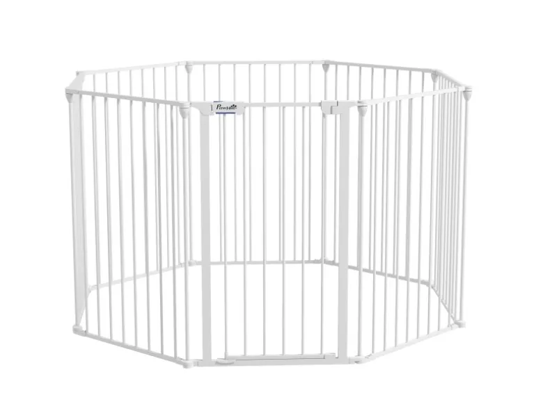 PawHut Welpenauslauf Klappbar 90 cm Hoch mit 8 Platten Tür
