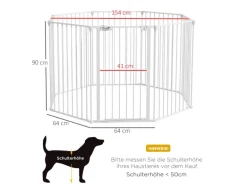 PawHut Welpenauslauf Klappbar 90 cm Hoch mit 8 Platten Tür