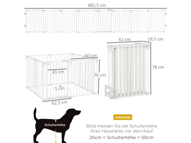 PawHut Welpenauslauf mit Tür Klappbar 8 Paneele