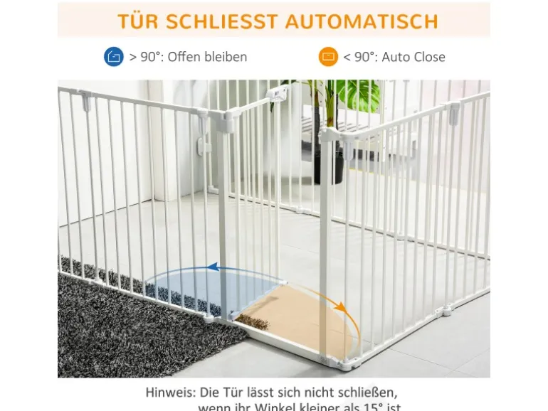 PawHut Welpenauslauf mit Tür Klappbar 8 Paneele