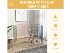 PawHut Welpenlaufstall 6 Stücke 60 cm DIY Laufstall mit Tür