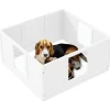 PawHut Wurfkiste für Welpen Kiefernholz MDF Weiß 100L x 96B x 48H cm