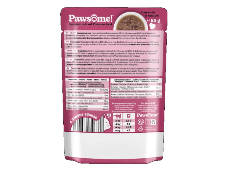Pawsome Katzen-Nassfutter Adult Pute 85 g