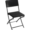 Perel Klappstuhl Polyrattan-Optik Schwarz