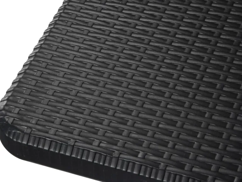 Perel Klappstuhl Polyrattan-Optik Schwarz
