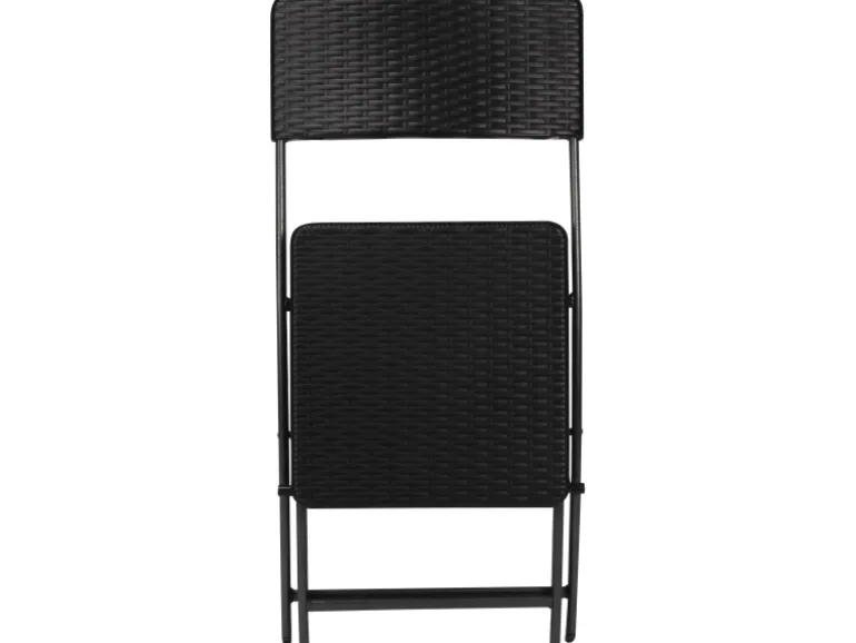 Perel Klappstuhl Polyrattan-Optik Schwarz