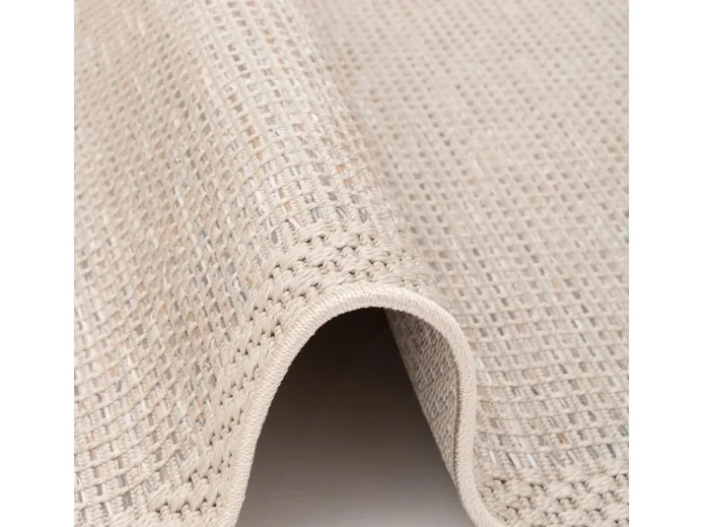 Pergamon In & Outdoor Teppich Flachgewebe Ottawa Bordüre Beige 140x200cm