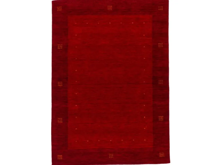 Pergamon Natur Teppich Indo Gabbeh Indira Bordüre Rot 90x160cm