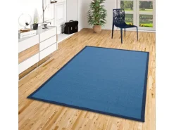 Pergamon Sisalteppich Natura Klassisch mit Bordüre Blau 150x150cm