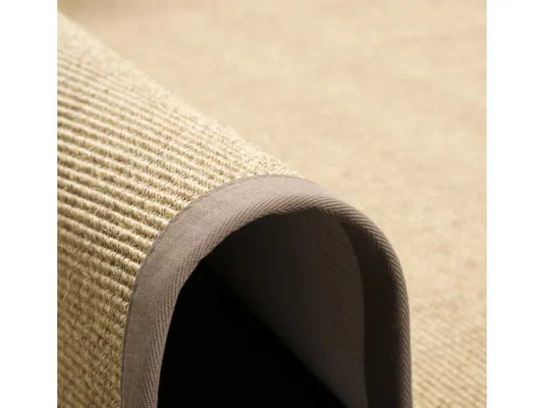 Pergamon Sisalteppich Natura Klassisch mit Bordüre Creme Taupe 150x150cm
