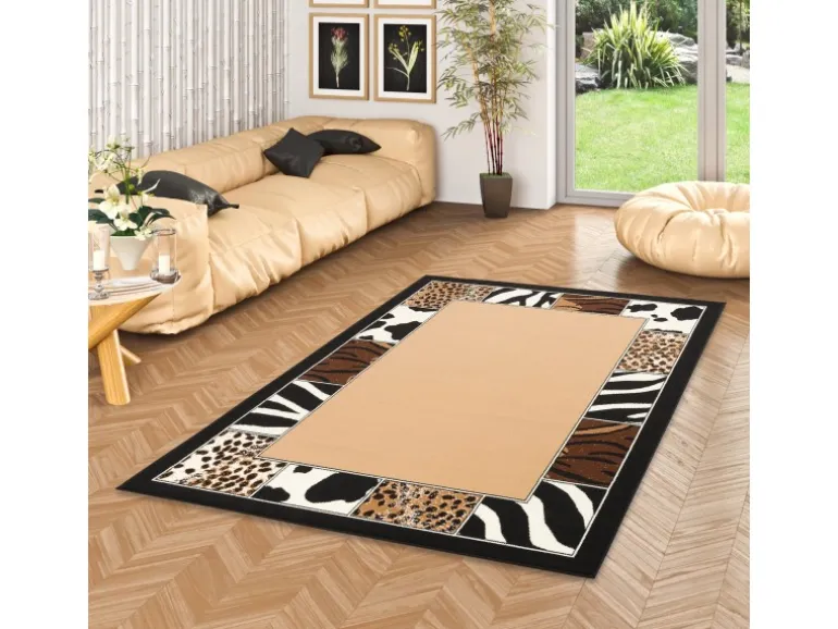 Pergamon Trendline Teppich Afrika Bordüre Beige Beige 160x225cm