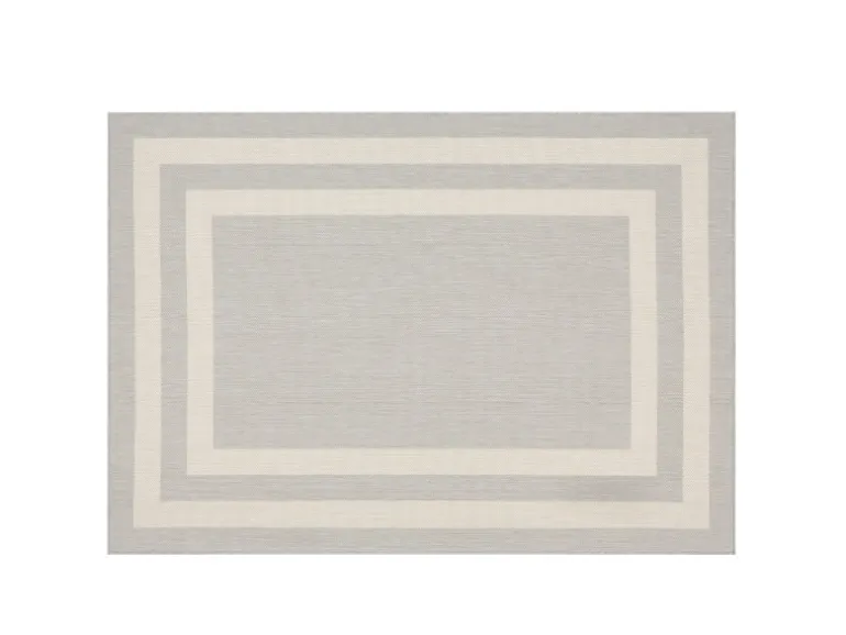 Peyer Syntex Teppich Terrace Bordüre Pflegeleicht Farbe Grau 160 x 230 cm