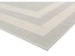 Peyer Syntex Teppich Terrace Bordüre Pflegeleicht Farbe Grau 60 x 110 cm