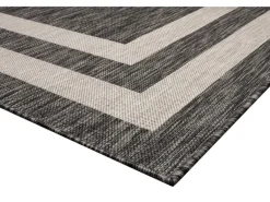 Peyer Syntex Teppich Terrace Bordüre Pflegeleicht Farbe Anthrazit 160 x 230 cm