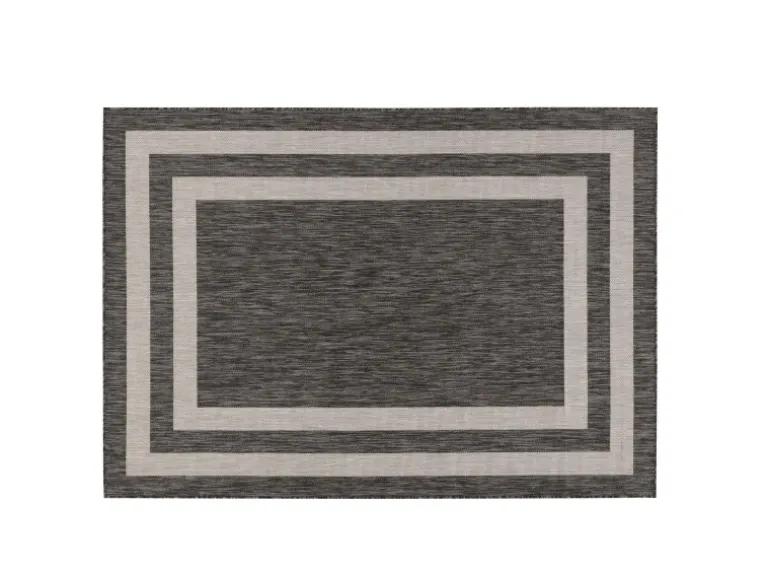 Peyer Syntex Teppich Terrace Bordüre Pflegeleicht Farbe Anthrazit 60 x 110 cm