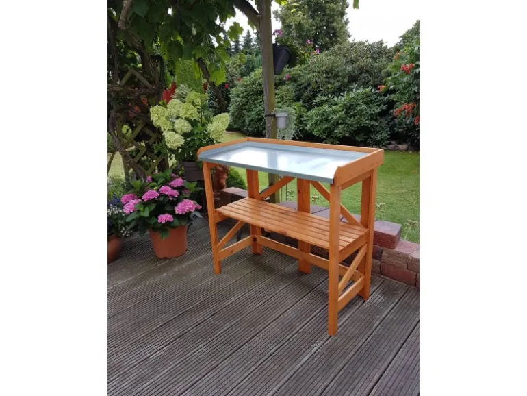 Pflanztisch klappbar mit verzinkter Arbeitsfläche 45 cm x 97 cm x 88 cm