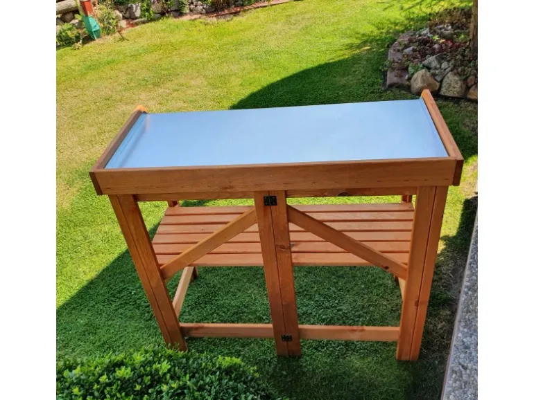 Pflanztisch klappbar mit verzinkter Arbeitsfläche 45 cm x 97 cm x 88 cm